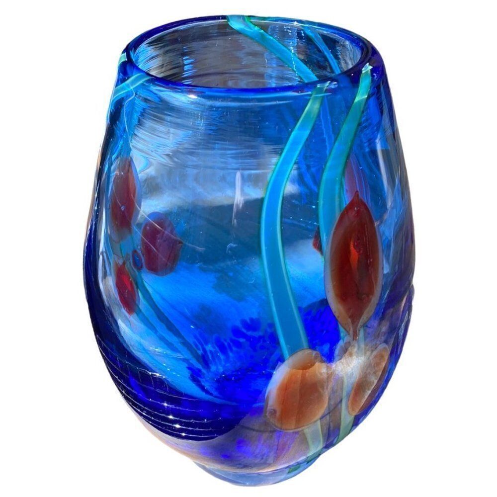 Vintage Late 20th Century Hand Blown Multicolored Case Crystal Polish Va… - Picture 7 of 9